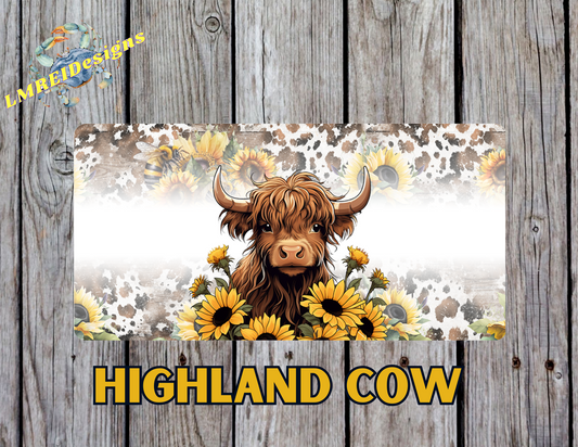 Highland Cow License Plate