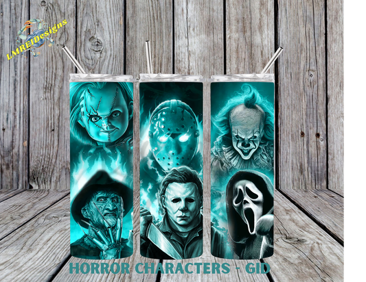 Horror Movie Characters Glow In The Dark - Blue