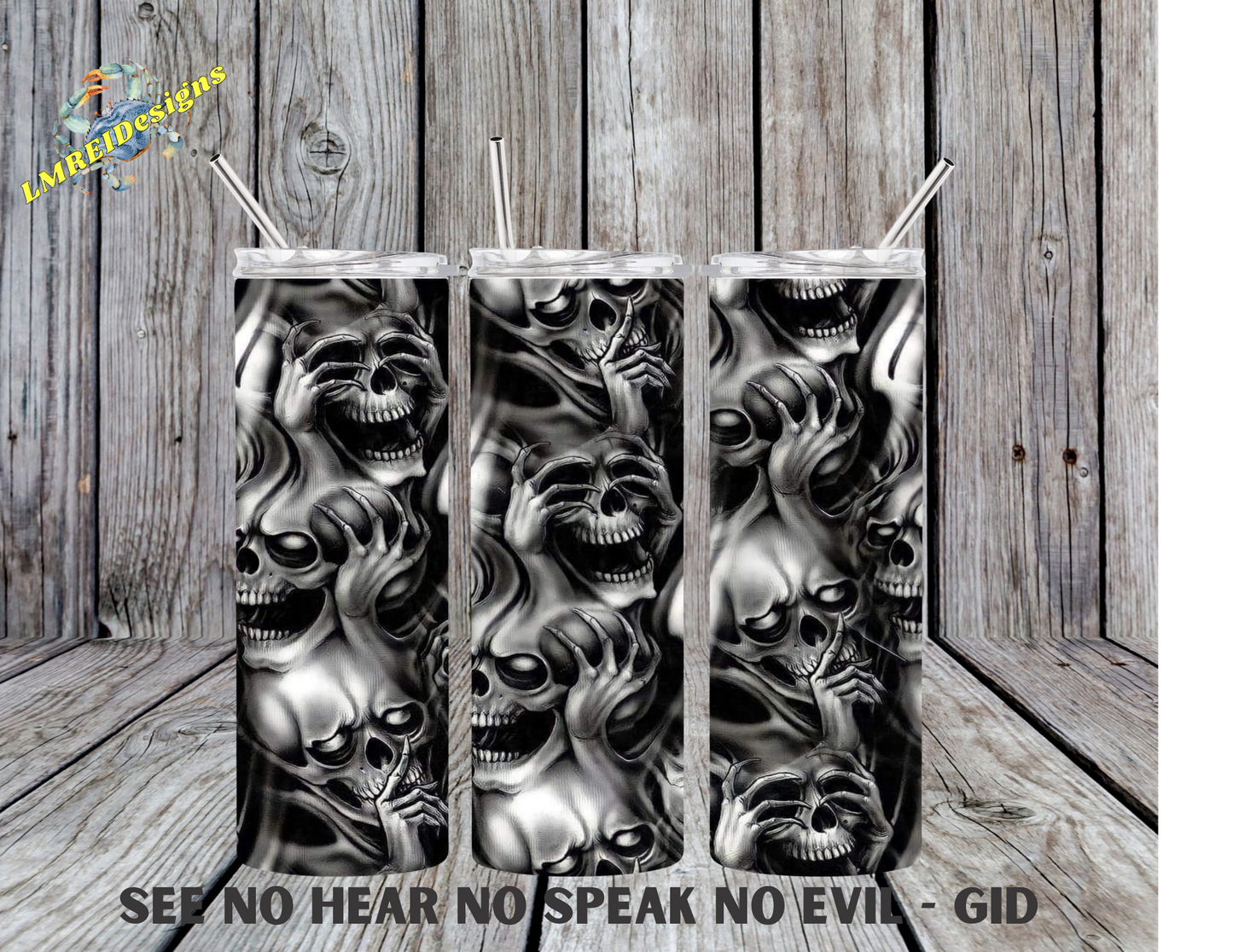 Hear No See No Speak No Evil Glow In The Dark - Blue