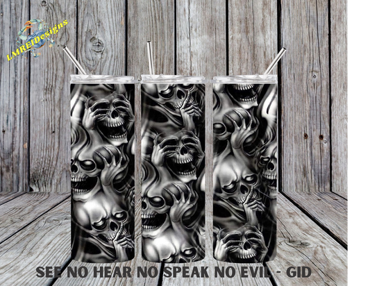 Hear No See No Speak No Evil Glow In The Dark - Blue