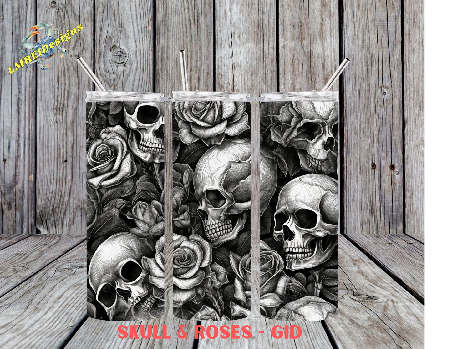 Skull & Roses Glow In The Dark - Blue