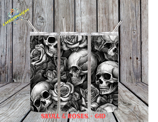 Skull & Roses Glow In The Dark - Blue